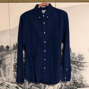 J. Crew Slim Navy Button-Down Oxford Shirt - M